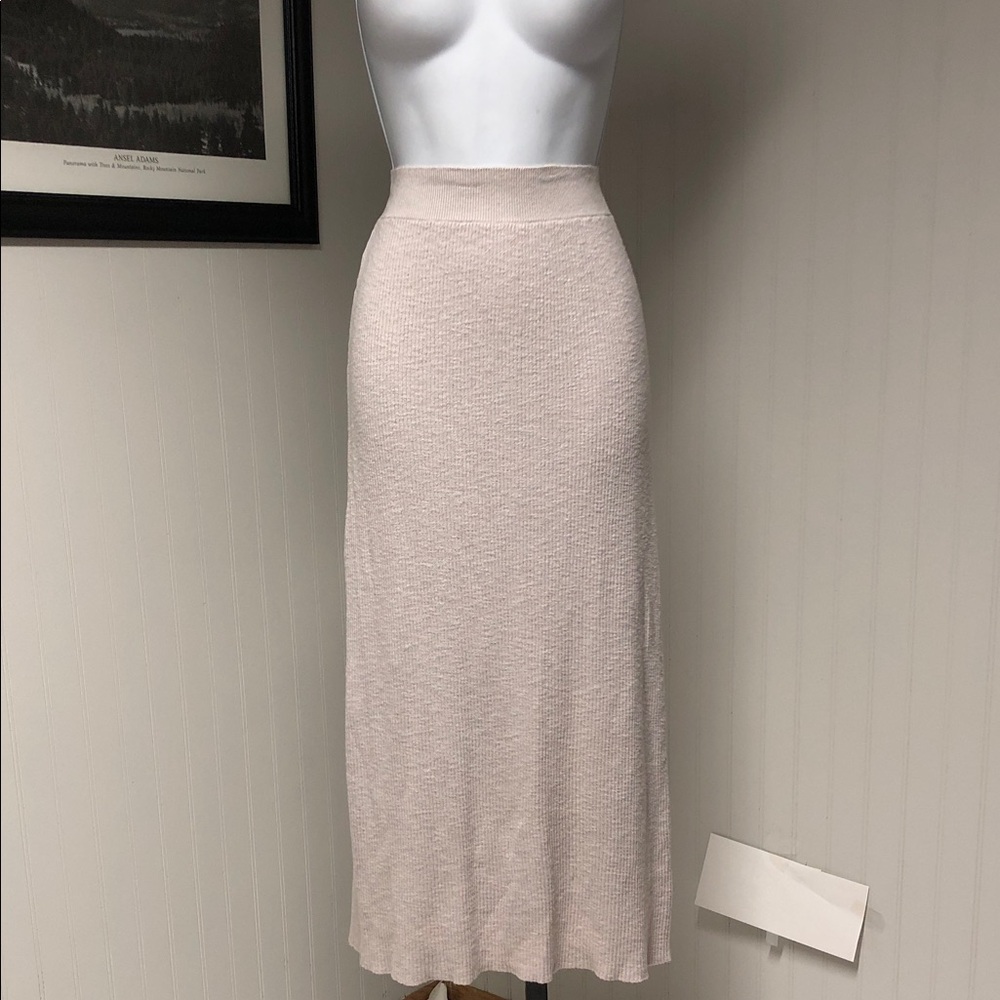 Women’s Free People Ribbed Beige Maxi Pencil Skirt Size S
